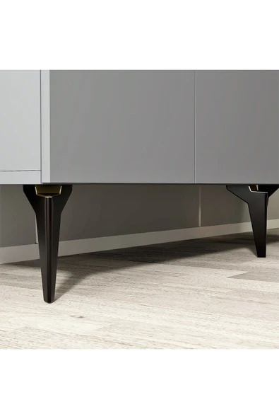 DEMONTE DECOR 4 Kapaklı Alvin Konsol Antrasit - Antrasit - Resim 6