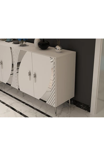 DEMONTE DECOR HOOKDD (KB150) KONSOL BEYAZ-GÜMÜŞ - Resim 3