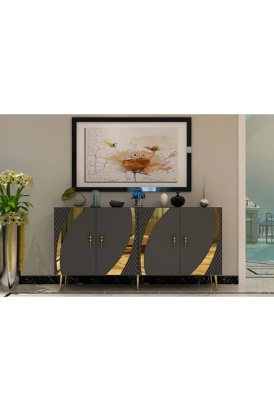 DEMONTE DECOR HOOKDD (KB150) KONSOL ANTRASİT-ALTIN - 1