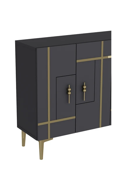 DEMONTE DECOR SİNADD (KM120) KONSOL ANTRASİT-ALTIN - Resim 5