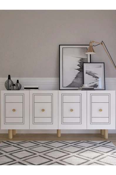 DEMONTE DECOR DARİODD (KB150) BOHEM KONSOL BEYAZ-BEYAZ ürün görseli