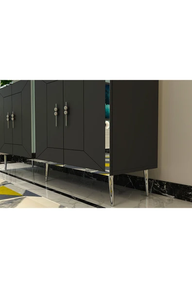 DEMONTE DECOR ARNODD (KB150) KONSOL ANTRASİT-GÜMÜŞ - Resim 3