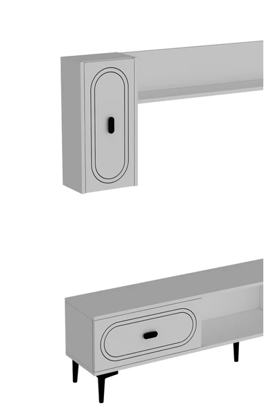 DEMONTE DECOR WENYDD TV ÜNİTESİ TAKIMI BEYAZ-BEYAZ - Resim 5