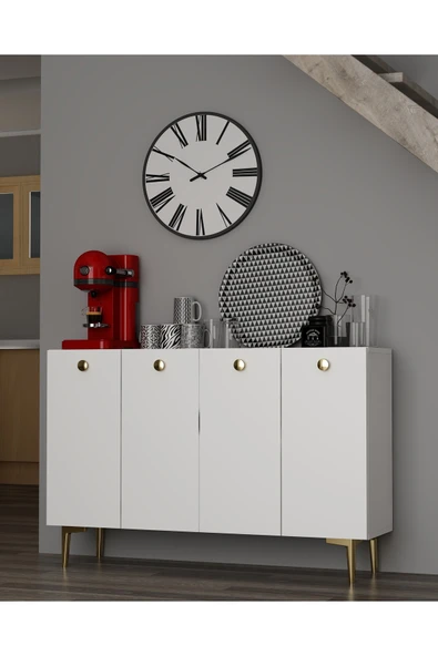 DEMONTE DECOR BETTYDD KAHVE KÖŞESİ BEYAZ-BEYAZ-ALTIN ürün görseli