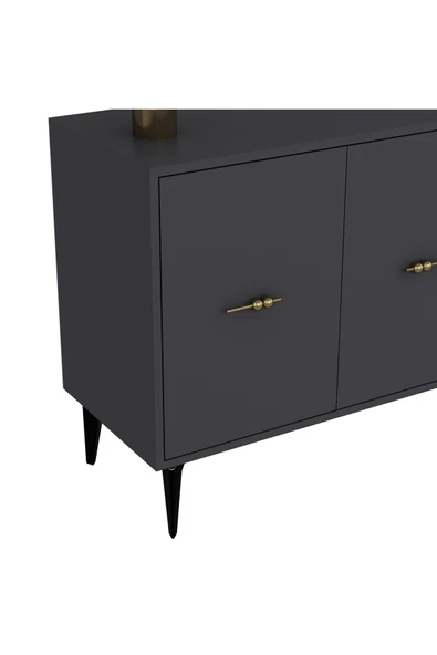 DEMONTE DECOR Sinta 180 Cm Konsol (KX180) Antrasit-antrasit - Resim 5