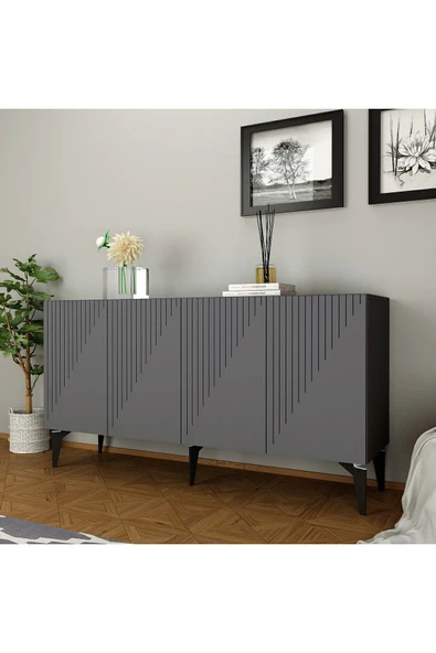 DEMONTE DECOR Grand Konsol Antrasit-antrasit - Resim 2