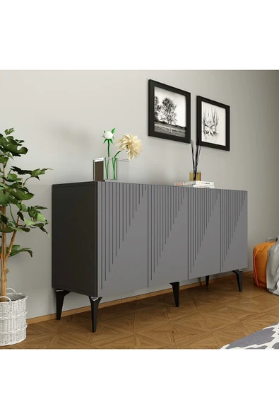 DEMONTE DECOR Grand Konsol Antrasit-antrasit - Resim 3