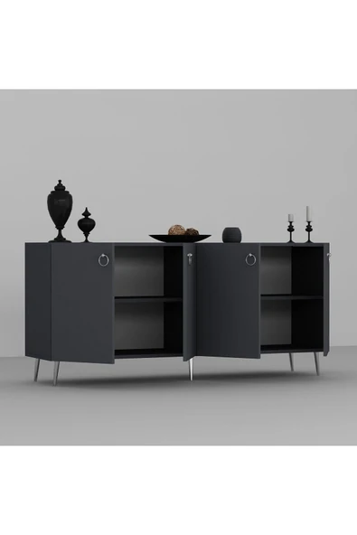 DEMONTE DECOR DROP KONSOL ANTRASİT-GÜMÜŞ - Resim 3