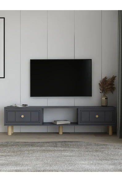 DEMONTE DECOR DARİODD BOHEM TV SEHPASI - ANTRASİT ANTRASİT - 1