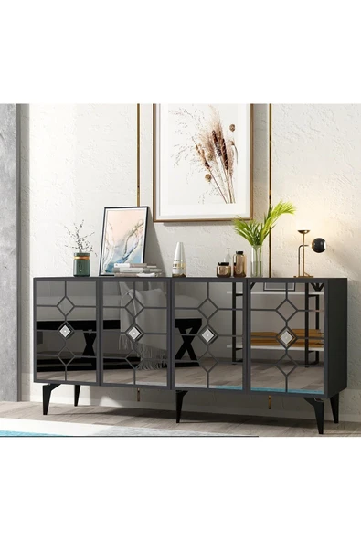 DEMONTE DECOR ADDEN KONSOL ANTRASİT-GÜMÜŞ - Resim 2