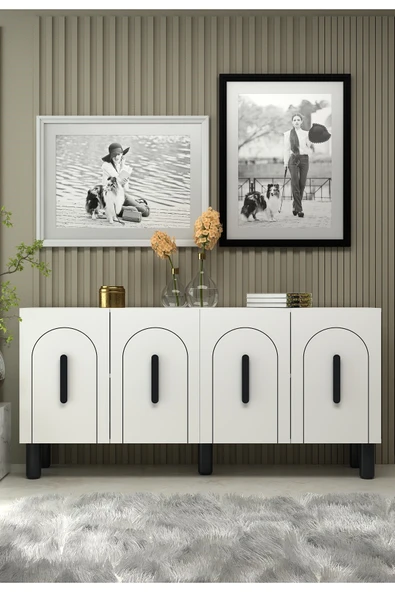 DEMONTE DECOR YOSUNDD (KB150) BOHEM KONSOL BEYAZ-BEYAZ-SİYAH KULP ürün görseli