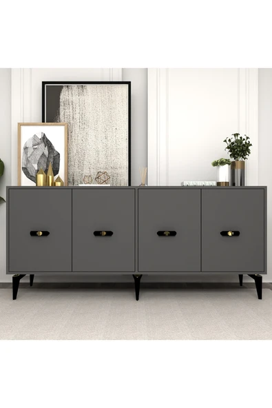 DEMONTE DECOR Fly 180 Cm Konsol (KX180) Antrasit-antrasit ürün görseli