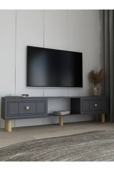 DEMONTE DECOR DARİODD BOHEM TV SEHPASI - ANTRASİT ANTRASİT - 2