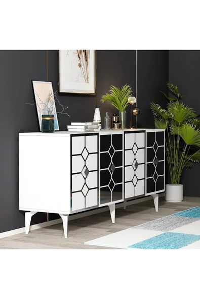 DEMONTE DECOR IRMAAK KONSOL BEYAZ-GÜMÜŞ - Resim 3