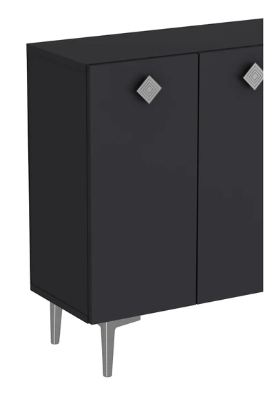 DEMONTE DECOR MOREDD MUTFAK KİLER DOLABI ANTRASİT-ANTRASİT-GÜMÜŞ - Resim 4