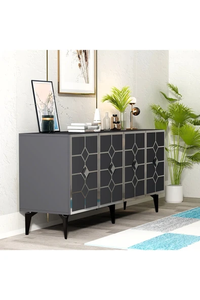 DEMONTE DECOR ÇAĞLAA KONSOL ANTRASİT-GÜMÜŞ - Resim 3