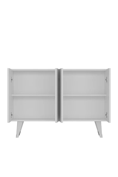 DEMONTE DECOR Quartdd (KM120) Konsol , Çok Amaçlı Dolap - Beyaz-gümüş (SALKIM KULP) - 6