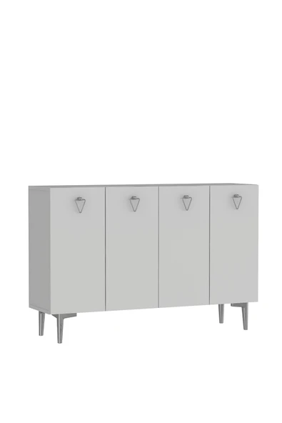 DEMONTE DECOR LEYLADD (KM120) AYAKKABILIK BEYAZ-BEYAZ-GÜMÜŞ - 3