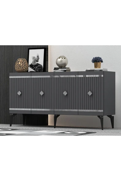 DEMONTE DECOR LENORRA KONSOL ANTRASİT-GÜMÜŞ - 2