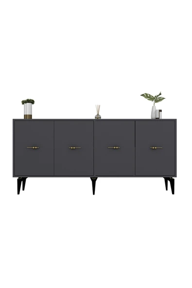 DEMONTE DECOR Sinta 180 Cm Konsol (KX180) Antrasit-antrasit - Resim 3