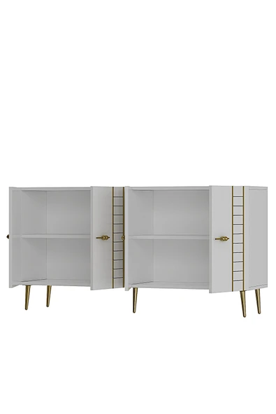 DEMONTE DECOR İMREDD (KB150) KONSOL BEYAZ-ALTIN - Resim 5