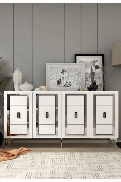 DEMONTE DECOR ORİONDD (KB150) KONSOL BEYAZ-GÜMÜŞ ürün görseli