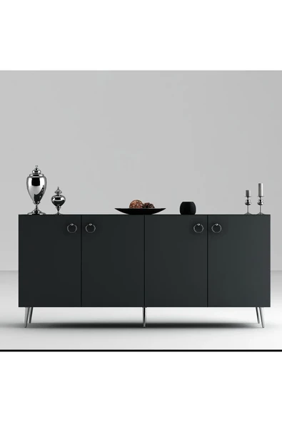 DEMONTE DECOR DROP KONSOL ANTRASİT-GÜMÜŞ - Resim 5