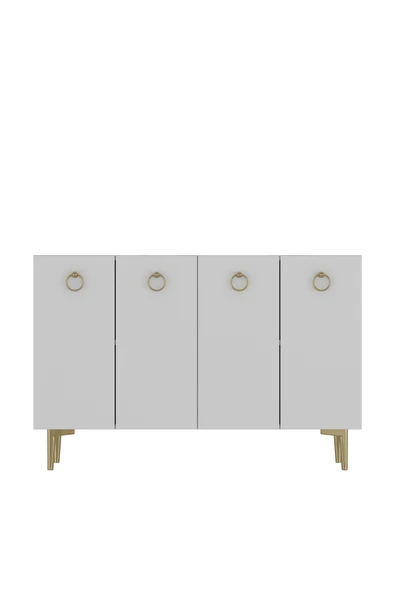 DEMONTE DECOR EFESDD OFİS EVRAK DOLABI BEYAZ-BEYAZ-ALTIN - 2