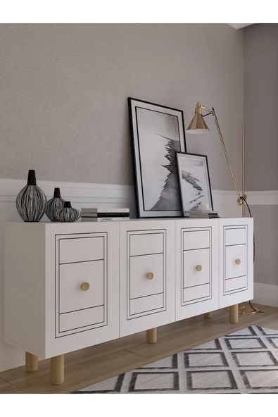 DEMONTE DECOR DARİODD (KB150) BOHEM KONSOL BEYAZ-BEYAZ - Resim 2