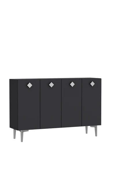 DEMONTE DECOR MOREDD OFİS EVRAK DOLABI ANTRASİT-ANTRASİT-GÜMÜŞ - 3