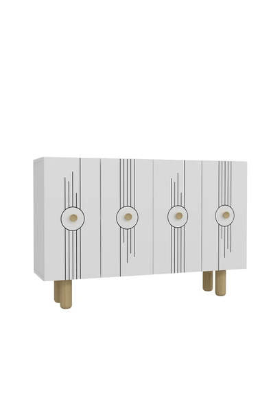 DEMONTE DECOR FRAUDDD (KM120) BOHEM KONSOL , ÇOK AMAÇLI DOLAP - BEYAZ,BEYAZ - 4