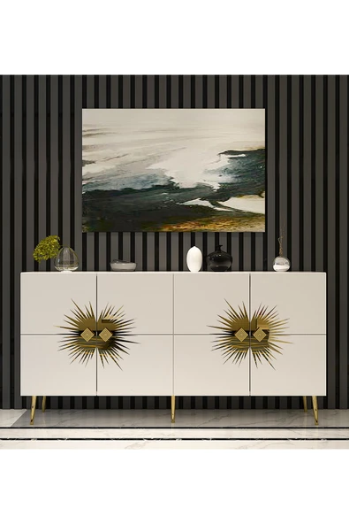 DEMONTE DECOR NİDADH (KB150) KONSOL BEYAZ ALTIN ürün görseli