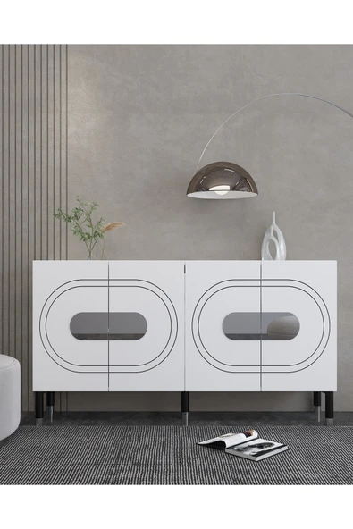 DEMONTE DECOR DEMETDD (KB150) KONSOL BEYAZ-GÜMÜŞ ürün görseli 1