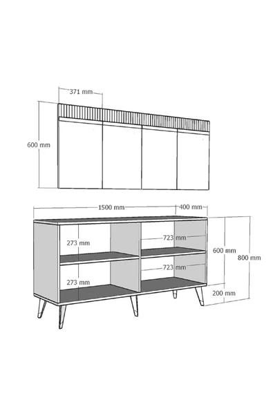DEMONTE DECOR DEFFNE KONSOL ANTRASİT-ALTIN - Resim 6