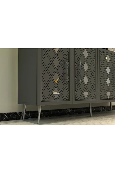 DEMONTE DECOR DOMEDD (KB150) KONSOL ANTRASİT-GÜMÜŞ - Resim 3