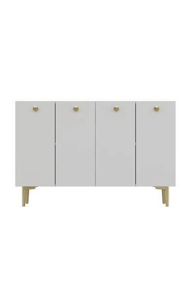 DEMONTE DECOR BETTYDD OFİS EVRAK DOLABI BEYAZ-BEYAZ-ALTIN - 2