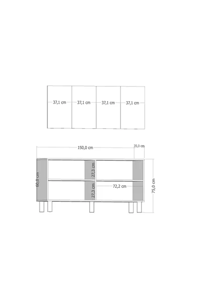 DEMONTE DECOR DEMETDD (KB150) KONSOL BEYAZ-ALTIN - 7