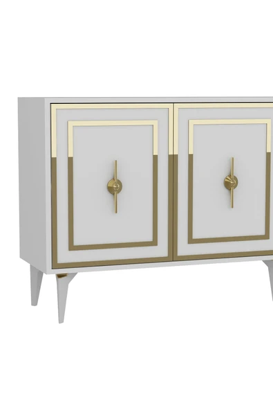 DEMONTE DECOR SAMBADD (KX180) KONSOL BEYAZ-ALTIN - Resim 5