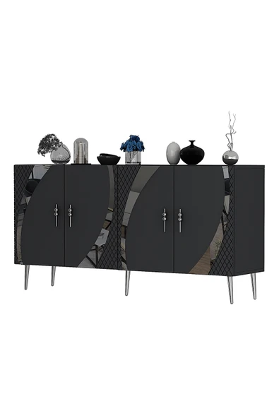 DEMONTE DECOR HOOKDD (KB150) KONSOL ANTRASİT-GÜMÜŞ - Resim 4