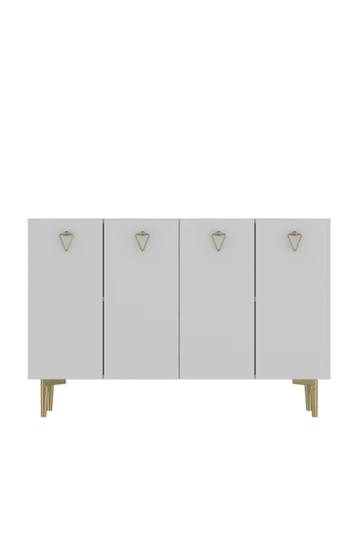 DEMONTE DECOR LEYLADD (MK120) OFİS EVRAK DOLABI BEYAZ-BEYAZ-ALTIN - 2