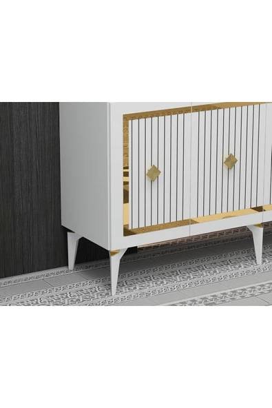 DEMONTE DECOR NOVVA KONSOL BEYAZ-ALTIN - Resim 3