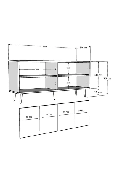 DEMONTE DECOR DROP KONSOL ANTRASİT-GÜMÜŞ - Resim 7