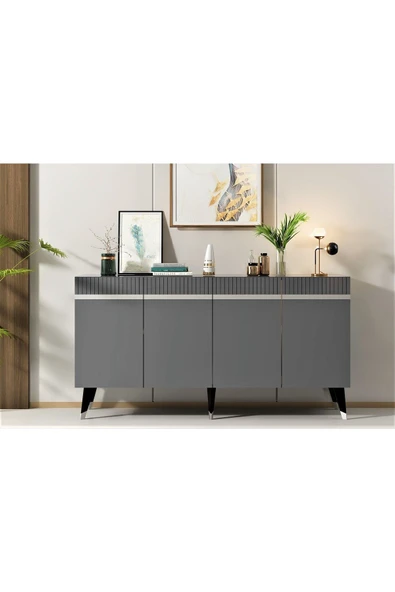 DEMONTE DECOR DEFFNE KONSOL ANTRASİT-GÜMÜŞ ürün görseli