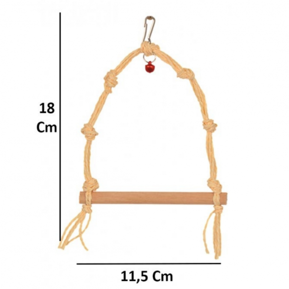 Papağanhane Kuşlar İçin İpli Zilli Kuş Oyuncağı