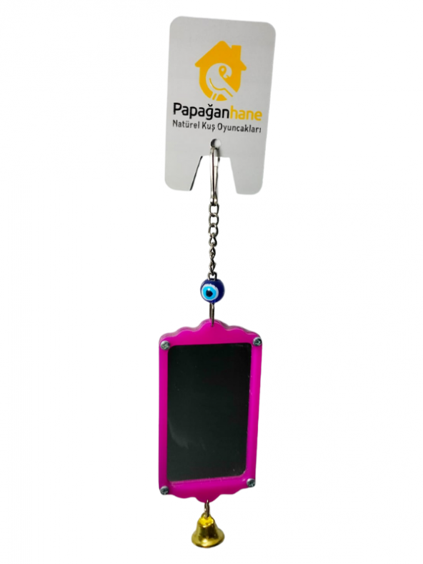 Papağanhane Akrilik Çerçeveli Büyük Ayna Kuş Oyuncağı - 3