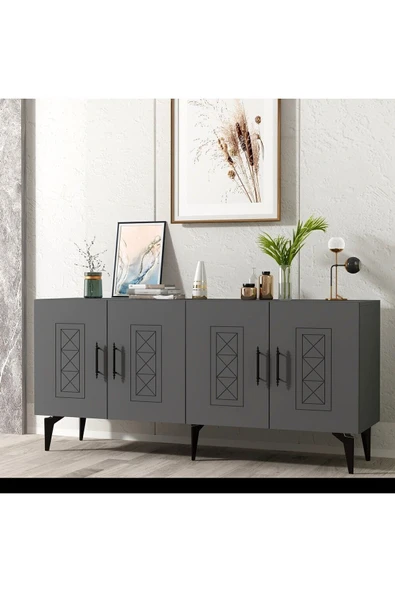 DEMONTE DECOR Shumen Konsol Antrasit-antrasit - Resim 2