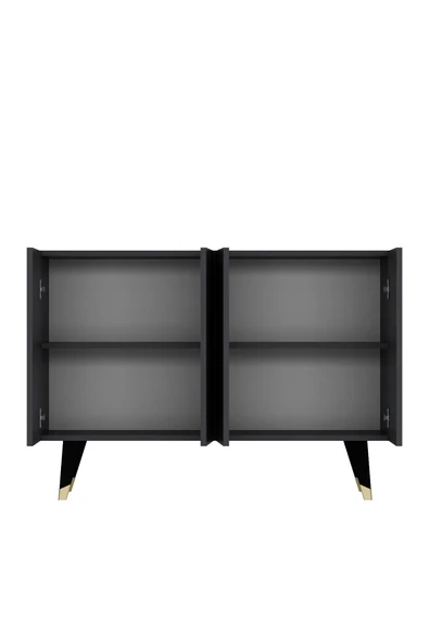 DEMONTE DECOR Quartdd (KM120) Konsol , Çok Amaçlı Dolap - Antrasit Altın (RAMADA KULP) - Resim 6