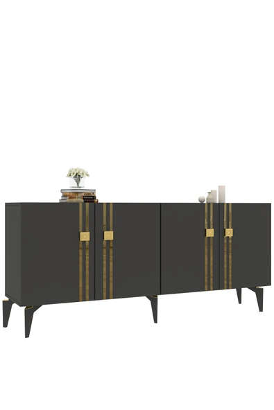 DEMONTE DECOR BAHARDD (KB150) KONSOL ANTRASİT-ALTIN - Resim 4