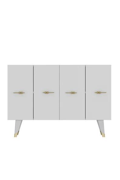 DEMONTE DECOR Quartdd (KM120) Konsol , Çok Amaçlı Dolap - Beyaz Altın (SALKIM KULP) - 3