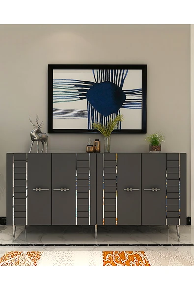 DEMONTE DECOR İMREDD (KB150) KONSOL ANTRASİT-GÜMÜŞ ürün görseli